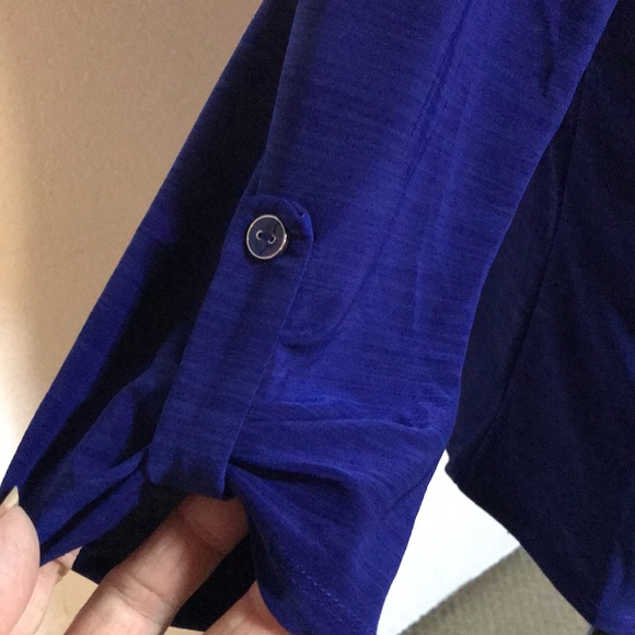 Blue 3/4 Sleeve Pullover - Picture 4 of 5